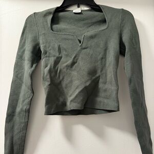 Abercrombie & Fitch Olive Green Crop Top